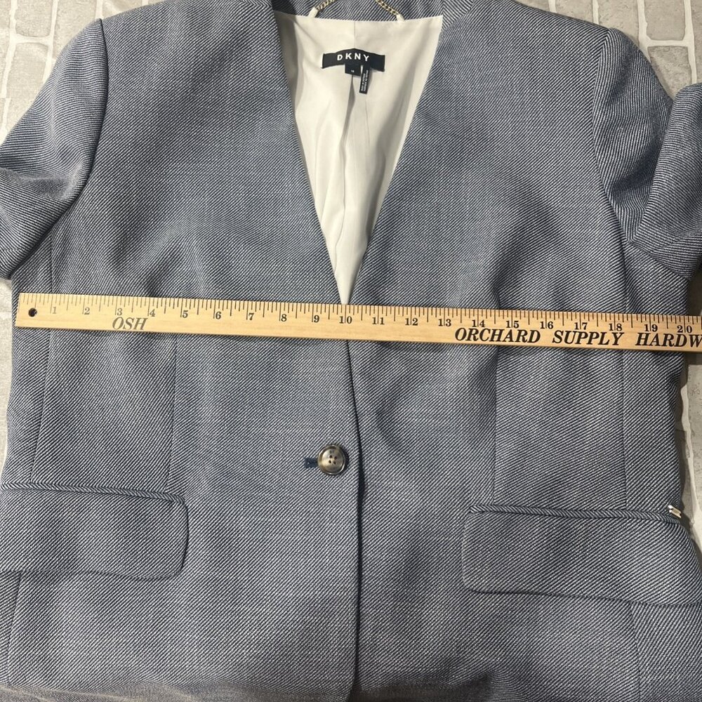 DKNY Blazer Women 12Blue Jacket Coat‎ Career Preppy One Button Lined NEW - Picture 9 of 15